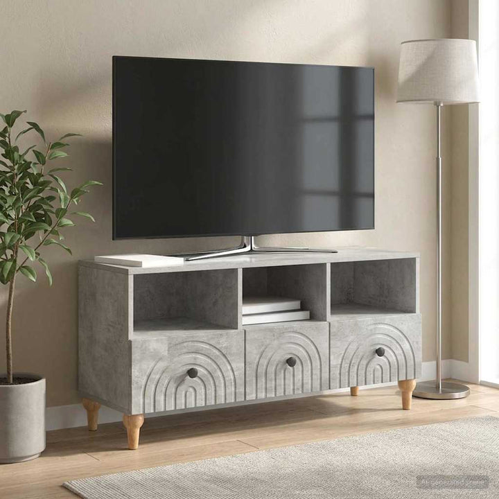 TV-skab BetonGrå 102 x 34,5 x 50 cm Konstrueret træ