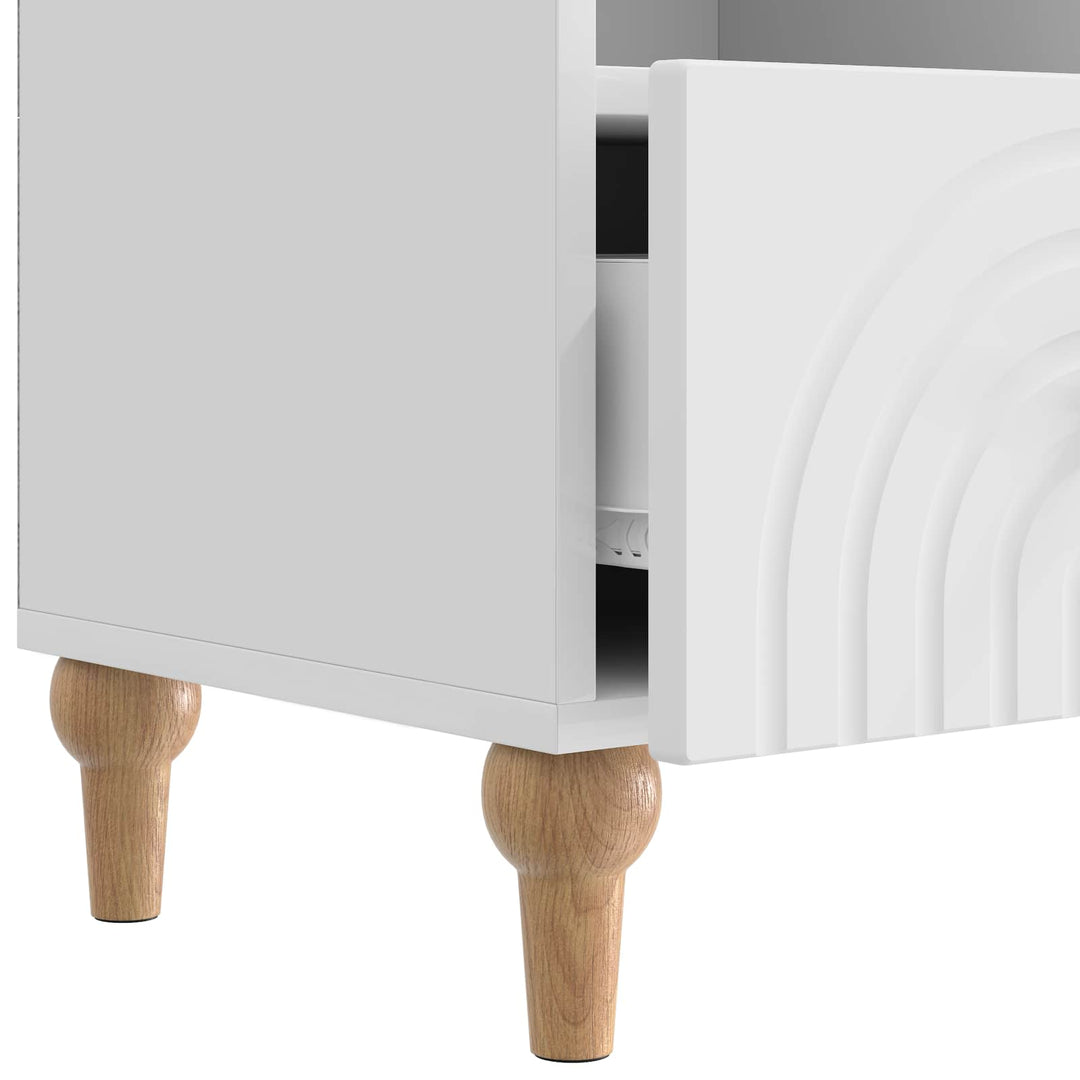 TV-skab 102 x 34,5 x 50 cm Højglans Hvid Konstrueret træ