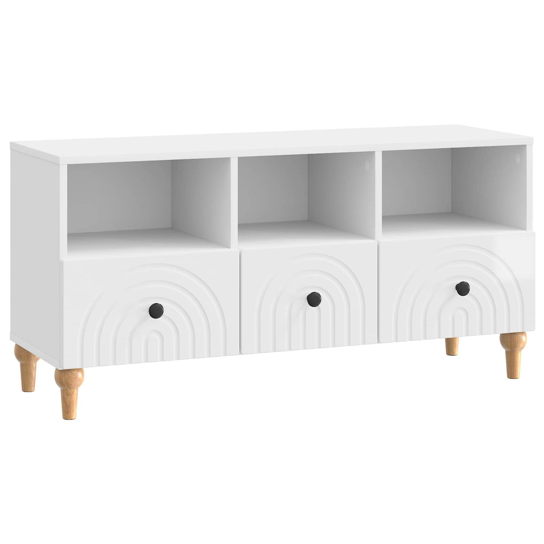 TV-skab 102 x 34,5 x 50 cm Højglans Hvid Konstrueret træ