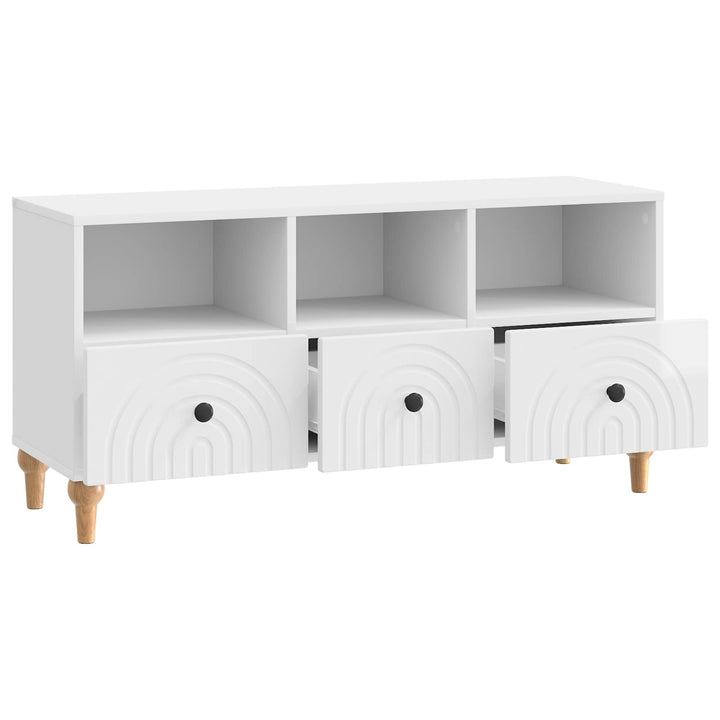 TV-skab 102 x 34,5 x 50 cm Højglans Hvid Konstrueret træ