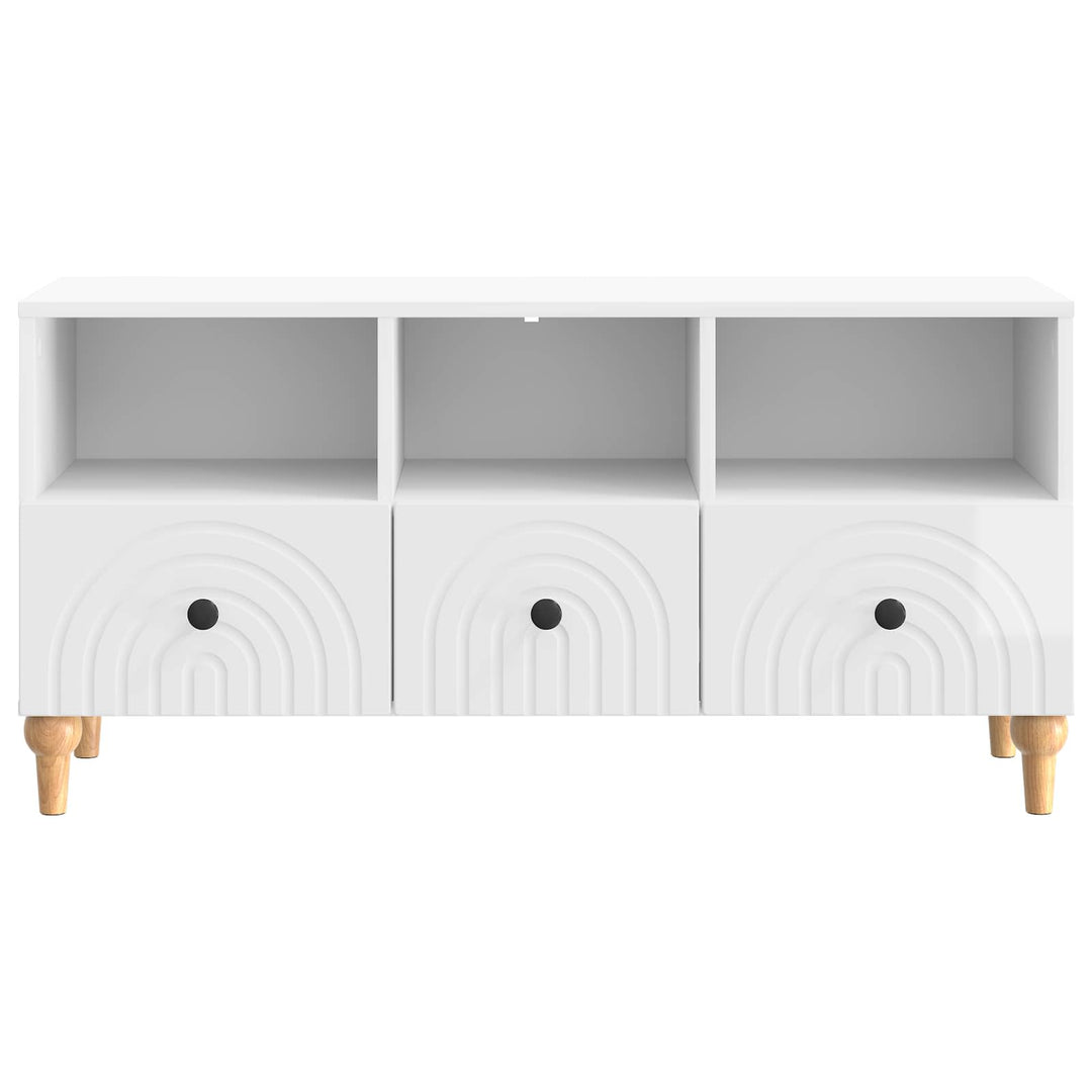 TV-skab 102 x 34,5 x 50 cm Højglans Hvid Konstrueret træ