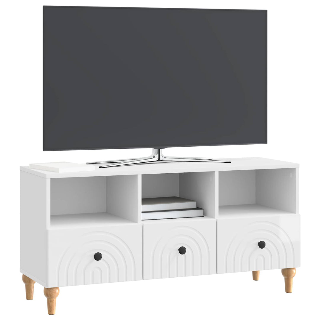 TV-skab 102 x 34,5 x 50 cm Højglans Hvid Konstrueret træ