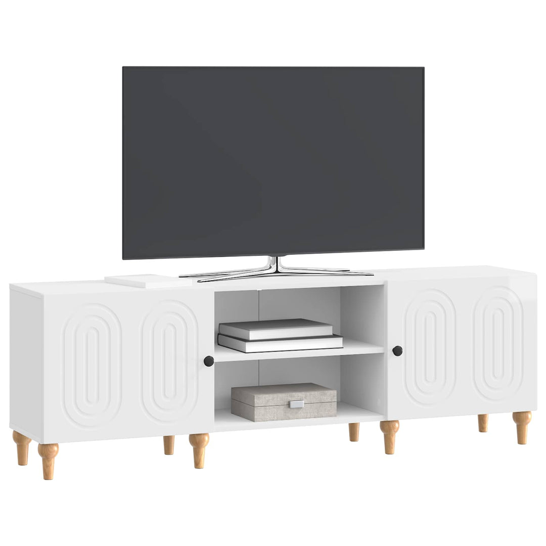 TV-skab 150 x 31 x 50 cm Hvid højglans Konstrueret træ