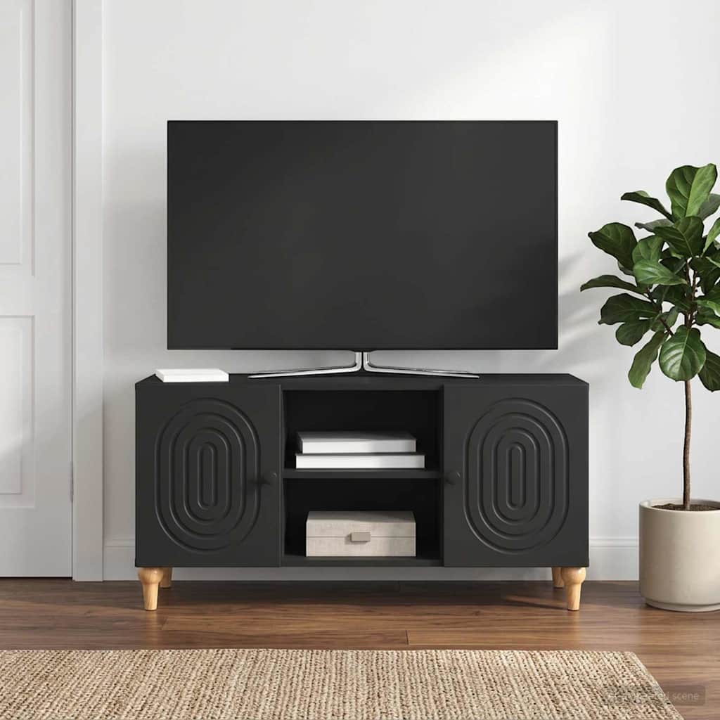 TV-skab Sort 102 x 34,5 x 50 cm Konstrueret træ