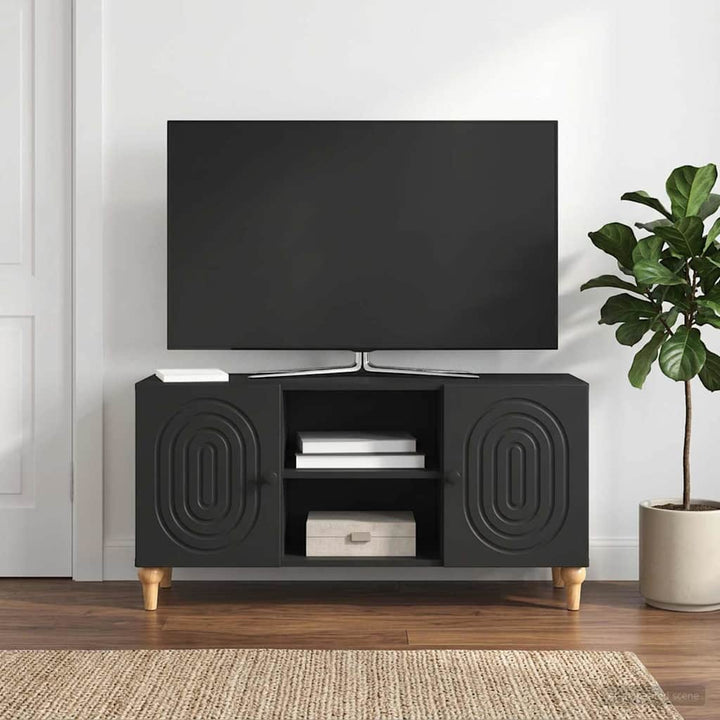 TV-skab Sort 102 x 34,5 x 50 cm Konstrueret træ