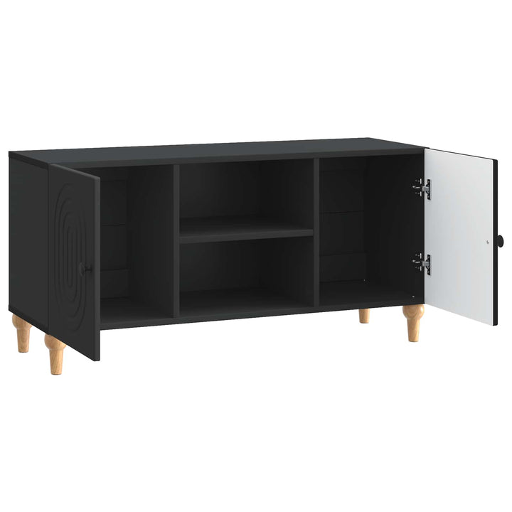 TV-skab Sort 102 x 34,5 x 50 cm Konstrueret træ