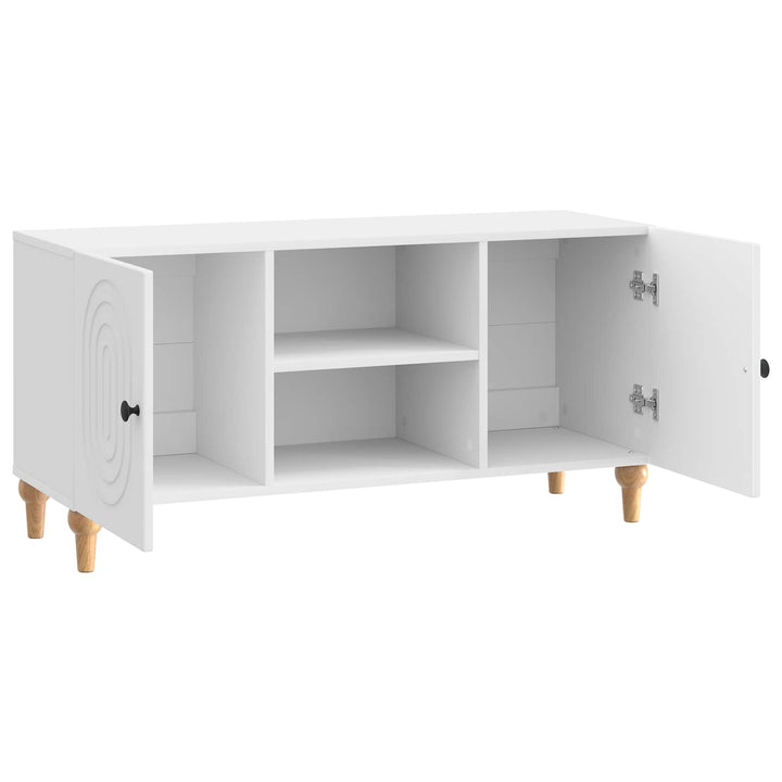TV-skab Hvid højglans 102 x 34,5 x 50 cm Konstrueret træ