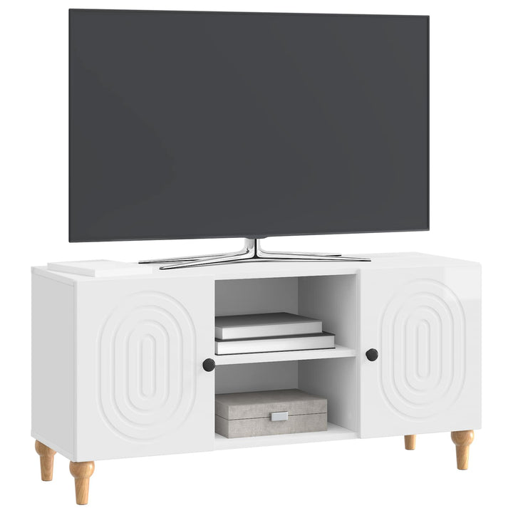 TV-skab Hvid højglans 102 x 34,5 x 50 cm Konstrueret træ