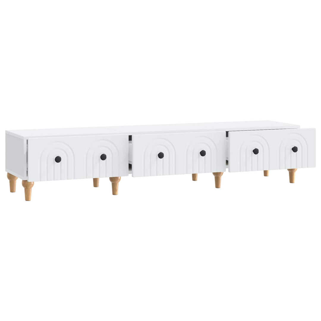 TV-skab med skuffe Hvid 147 x 34,5 x 30 cm Konstrueret træ