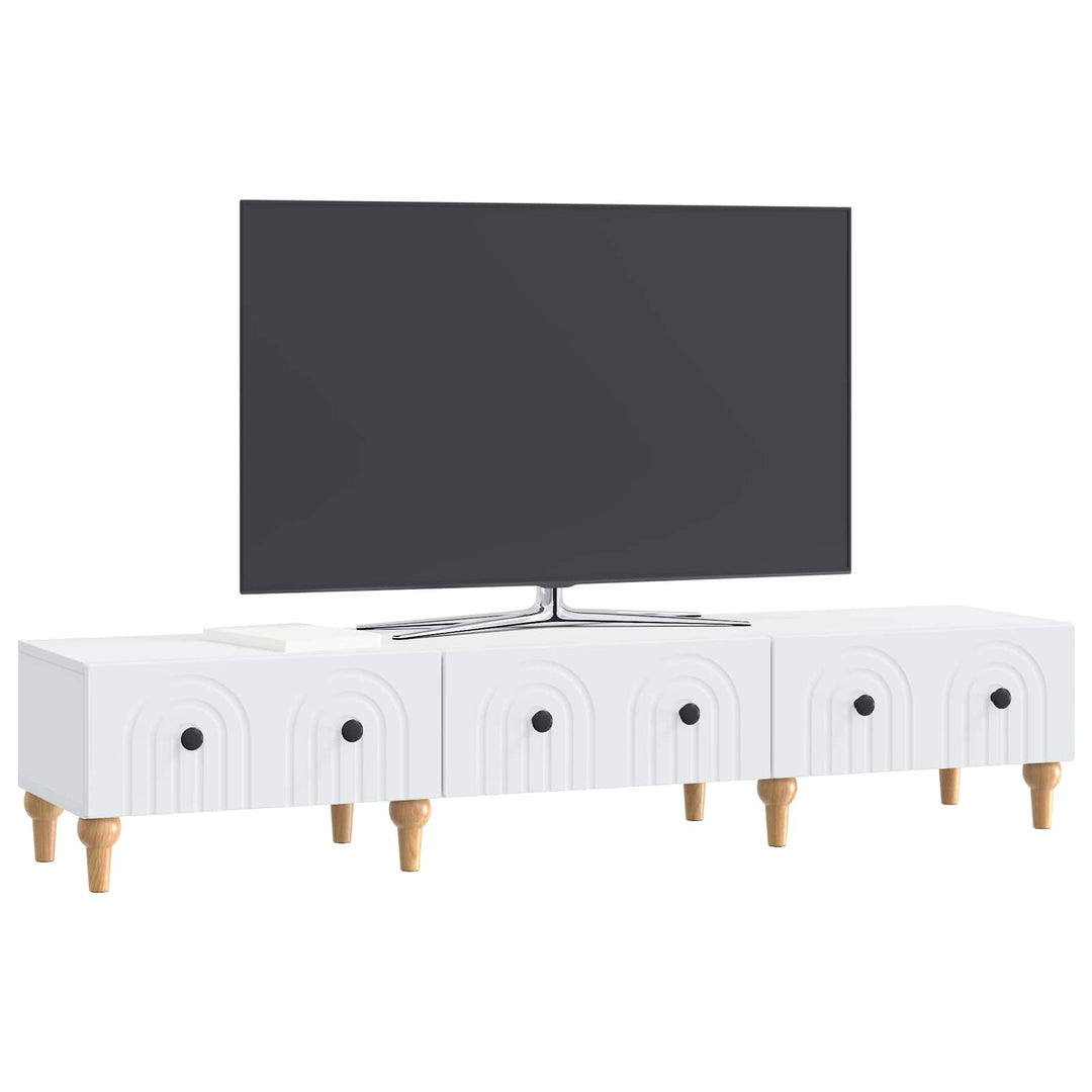TV-skab med skuffe Hvid 147 x 34,5 x 30 cm Konstrueret træ