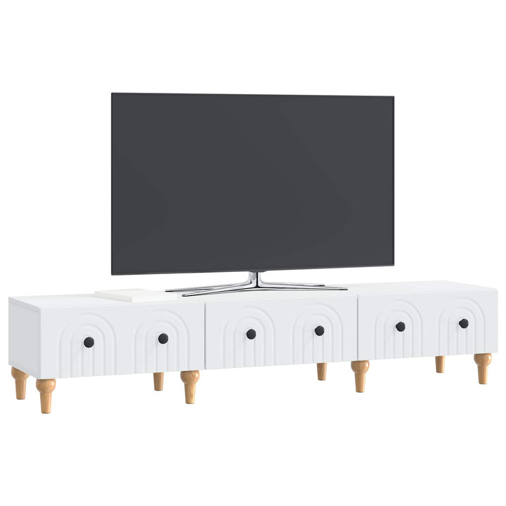 TV-skab med skuffe Hvid 147 x 34,5 x 30 cm Konstrueret træ