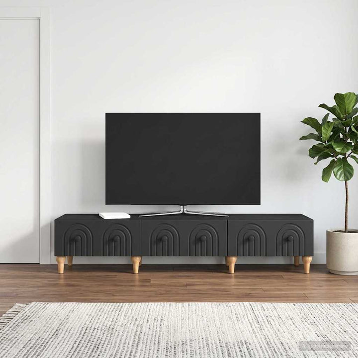 TV-skab med skuffe Sort 147 x 34,5 x 30 cm Konstrueret træ
