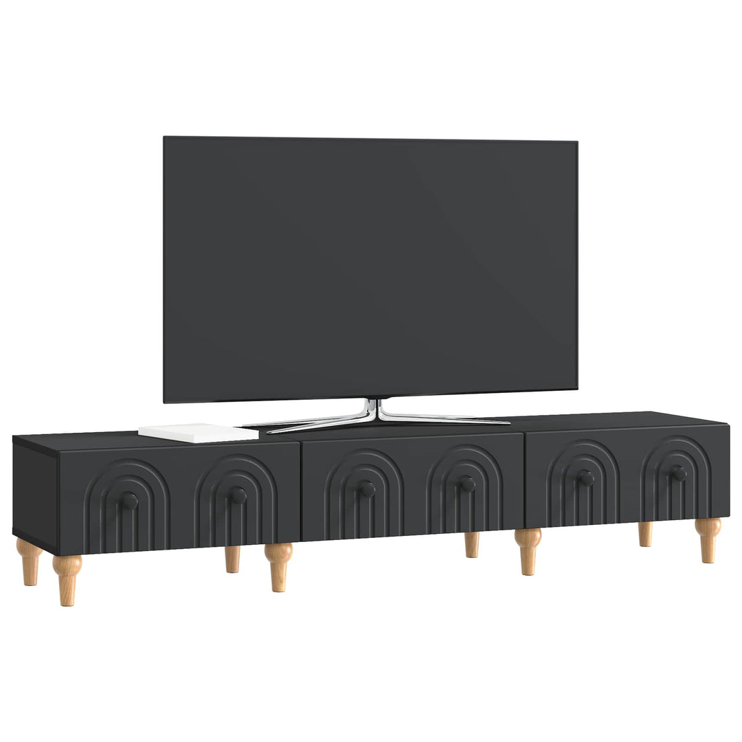 TV-skab med skuffe Sort 147 x 34,5 x 30 cm Konstrueret træ