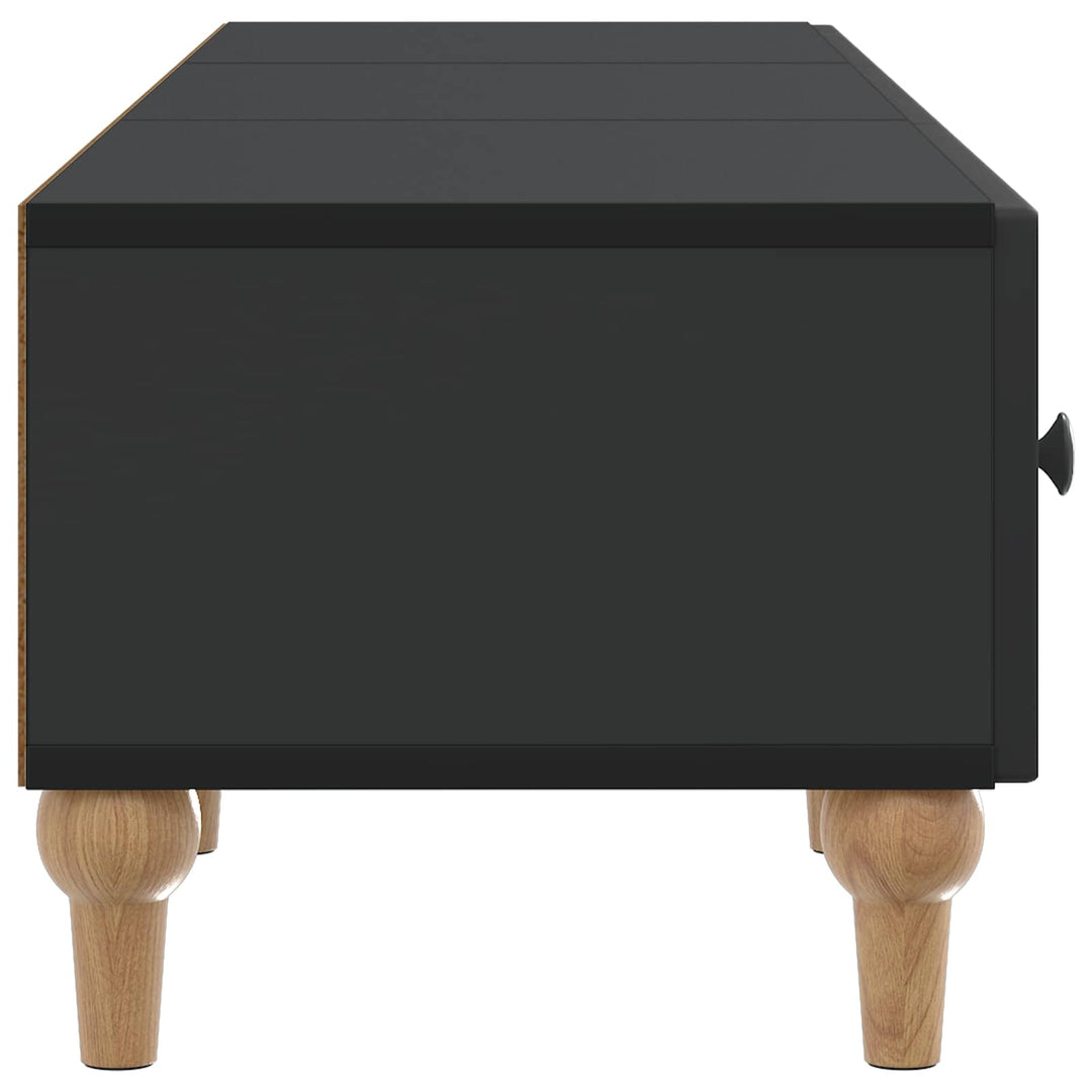 TV-skab med skuffe Sort 147 x 34,5 x 30 cm Konstrueret træ
