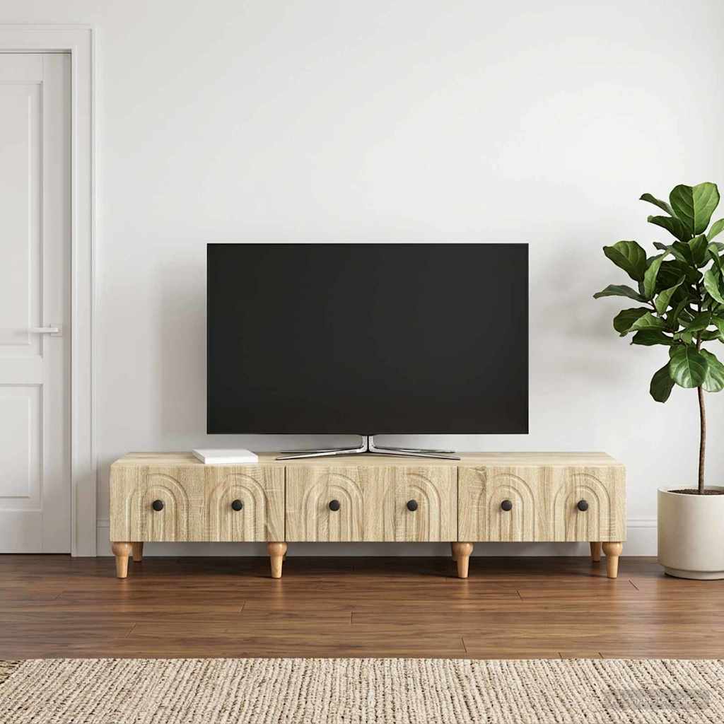 TV-skab med skuffe Sonoma-eg 147 x 34,5 x 30 cm Konstrueret træ
