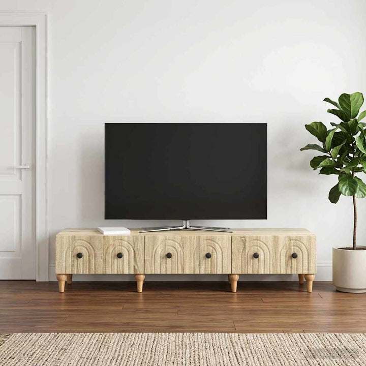 TV-skab med skuffe Sonoma-eg 147 x 34,5 x 30 cm Konstrueret træ
