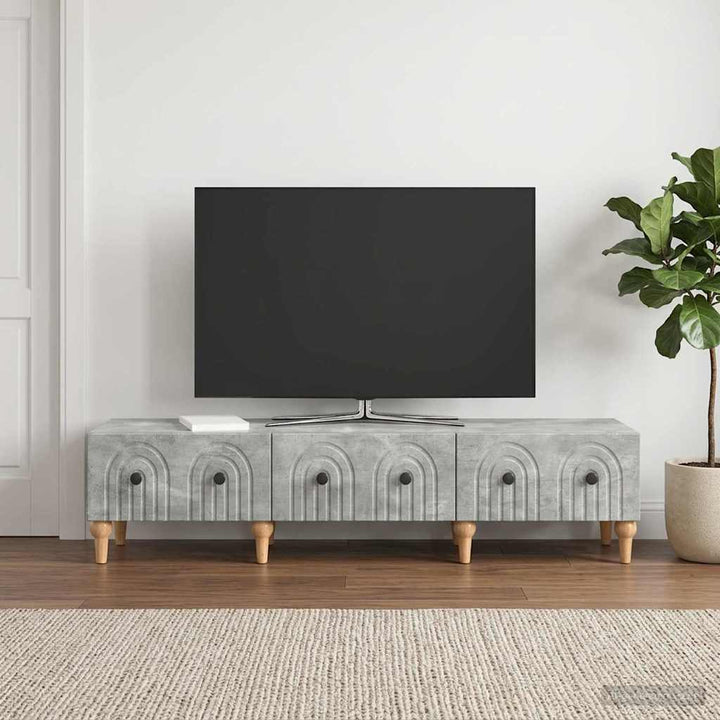 TV-skab med skuffe Betongrå 147 x 34,5 x 30 cm Konstrueret træ