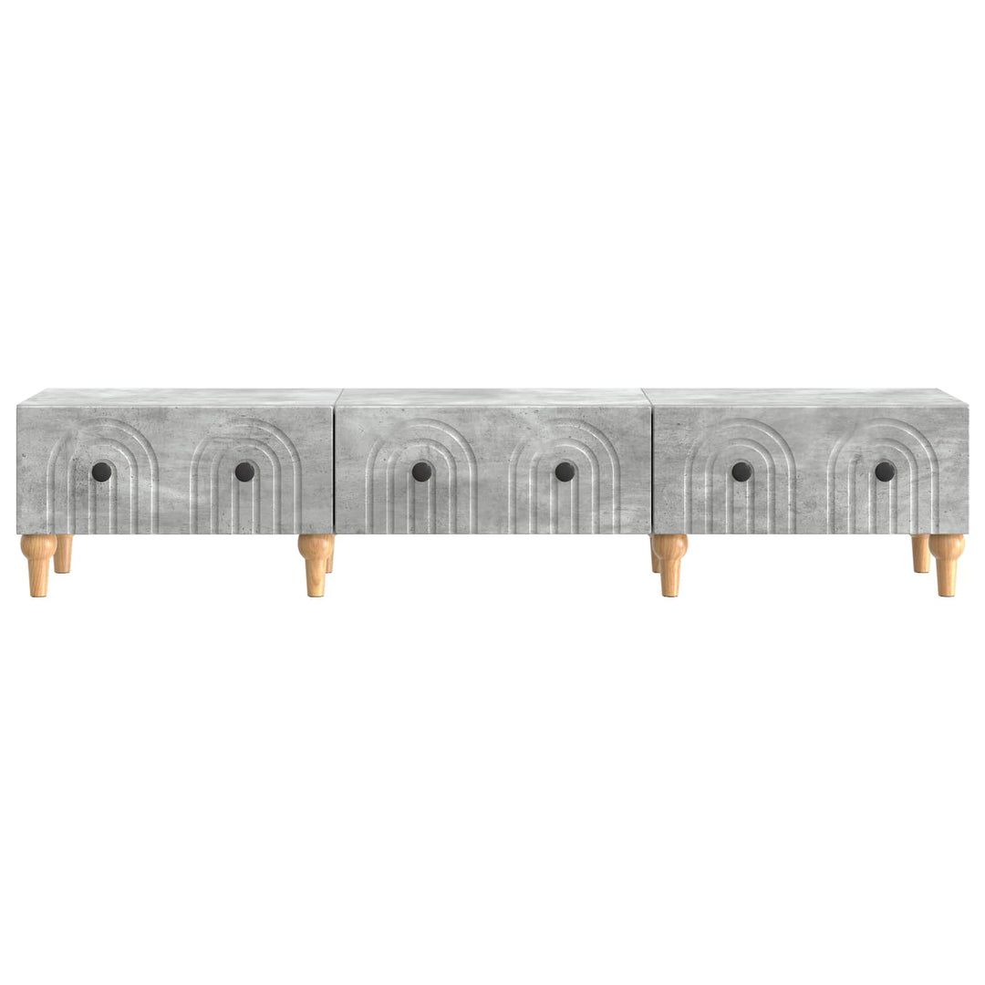 TV-skab med skuffe Betongrå 147 x 34,5 x 30 cm Konstrueret træ