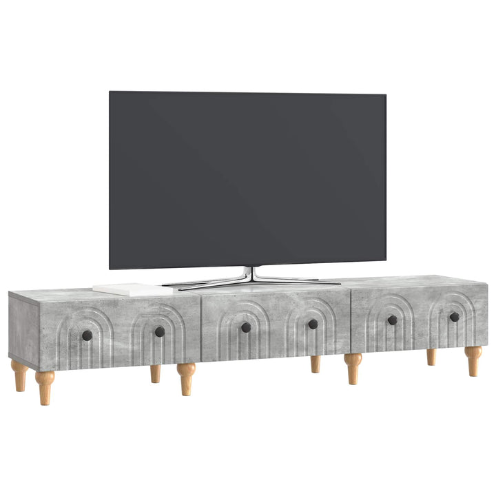 TV-skab med skuffe Betongrå 147 x 34,5 x 30 cm Konstrueret træ