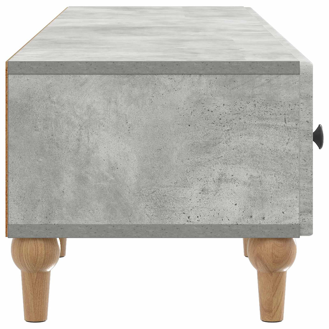 TV-skab med skuffe Betongrå 147 x 34,5 x 30 cm Konstrueret træ