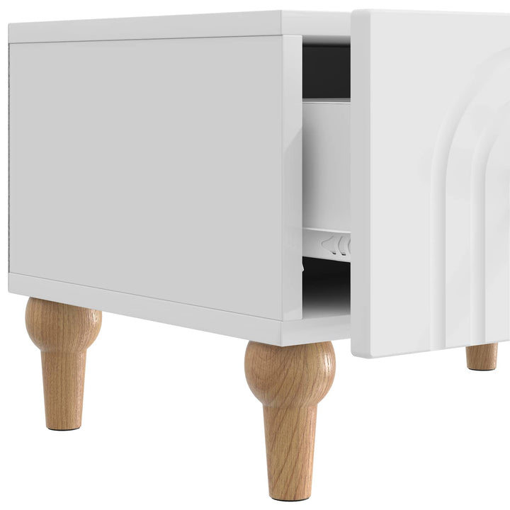 TV-skab Hvid højglans 147 x 34,5 x 30 cm Konstrueret træ