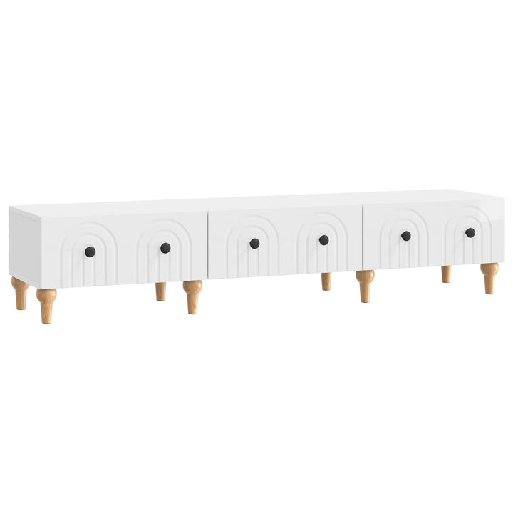 TV-skab Hvid højglans 147 x 34,5 x 30 cm Konstrueret træ