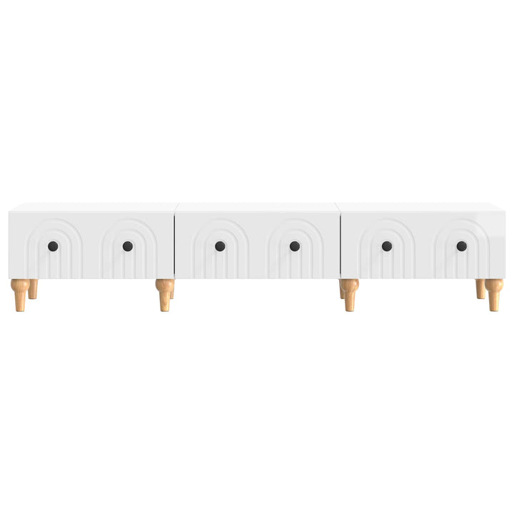 TV-skab Hvid højglans 147 x 34,5 x 30 cm Konstrueret træ