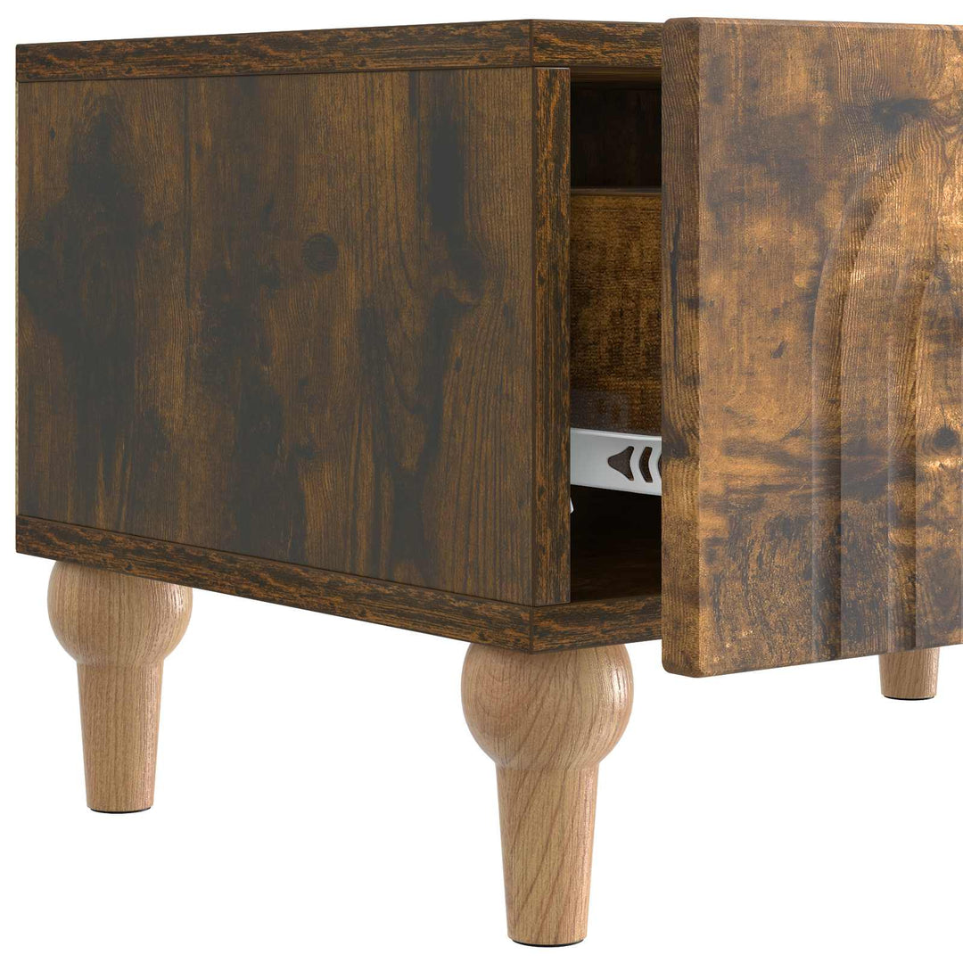 TV-skab med skuffe Røget eg 147 x 34,5 x 30 cm Konstrueret træ