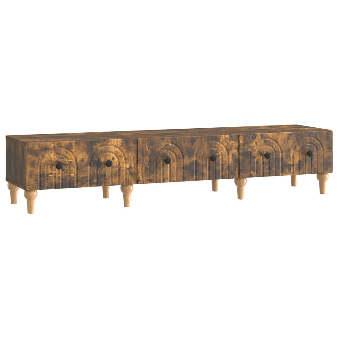 TV-skab med skuffe Røget eg 147 x 34,5 x 30 cm Konstrueret træ