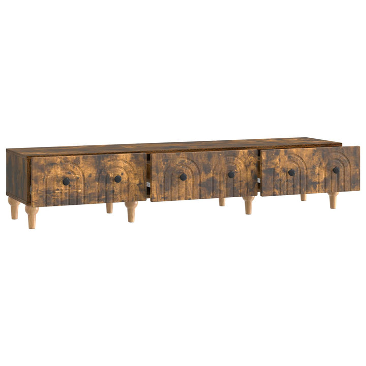 TV-skab med skuffe Røget eg 147 x 34,5 x 30 cm Konstrueret træ