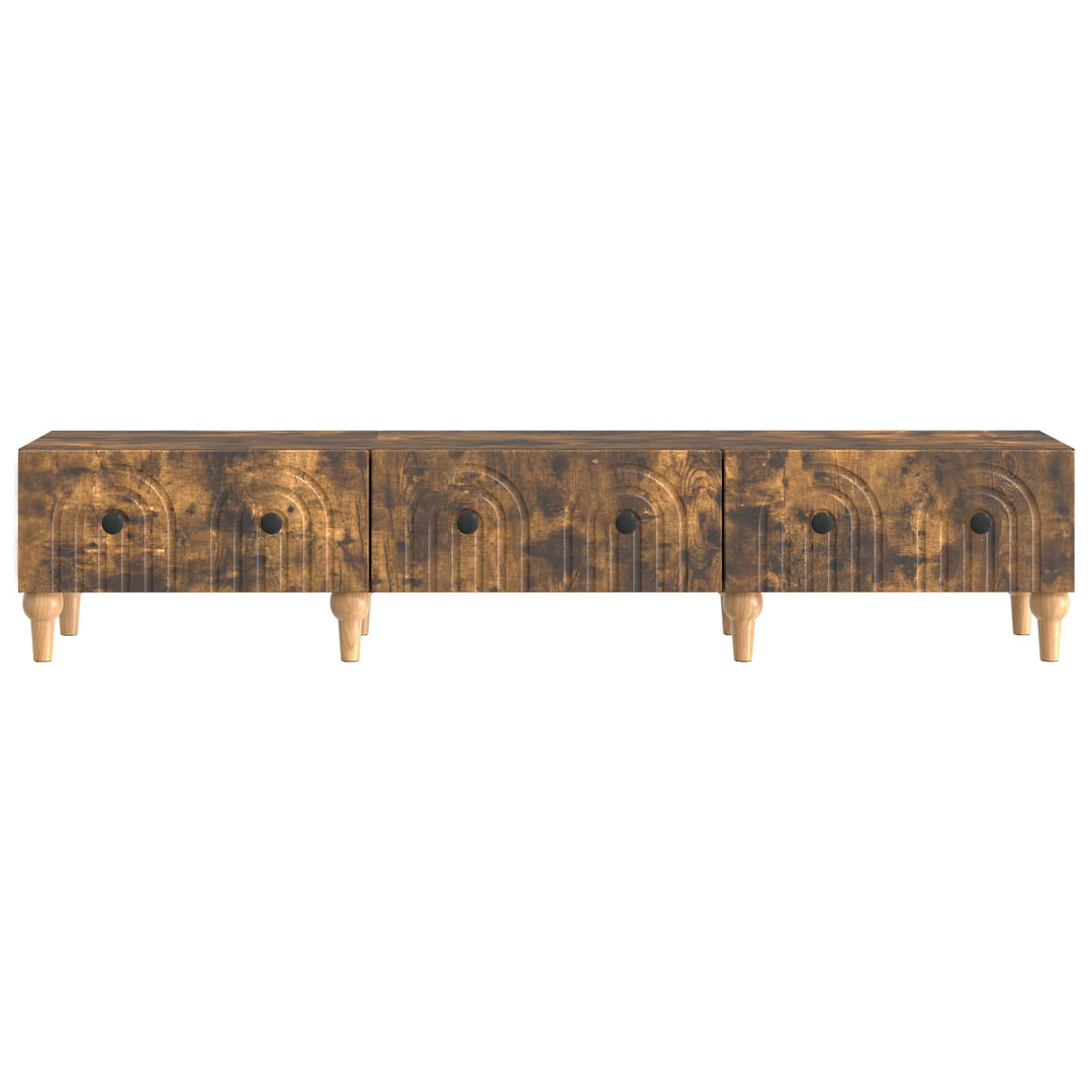 TV-skab med skuffe Røget eg 147 x 34,5 x 30 cm Konstrueret træ