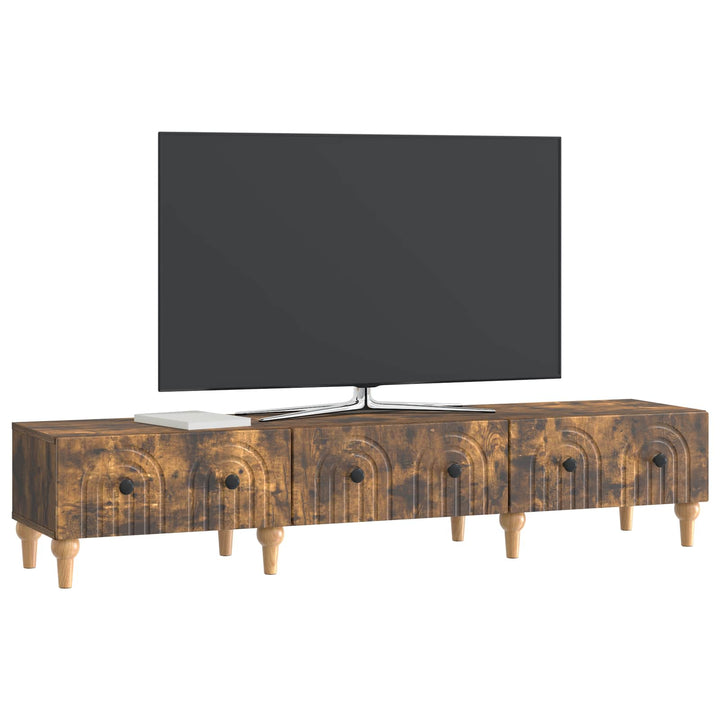 TV-skab med skuffe Røget eg 147 x 34,5 x 30 cm Konstrueret træ