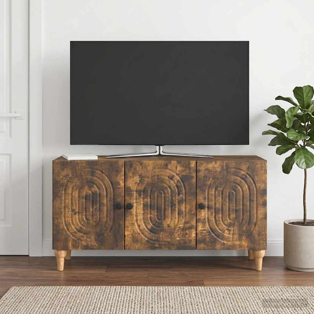 TV-skab 99 x 34,5 x 50 cm Røget eg Konstrueret træ