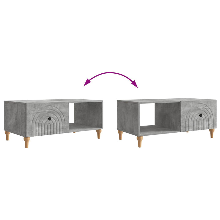 Sofabord Betongrå 90 x 50 x 40 cm Konstrueret træ