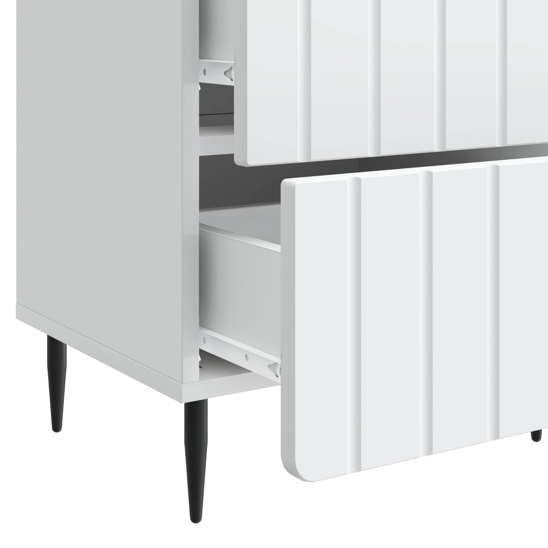 Natskab 2 pcs Hvid 43 x 34,5 x 49,5 cm Konstrueret træ
