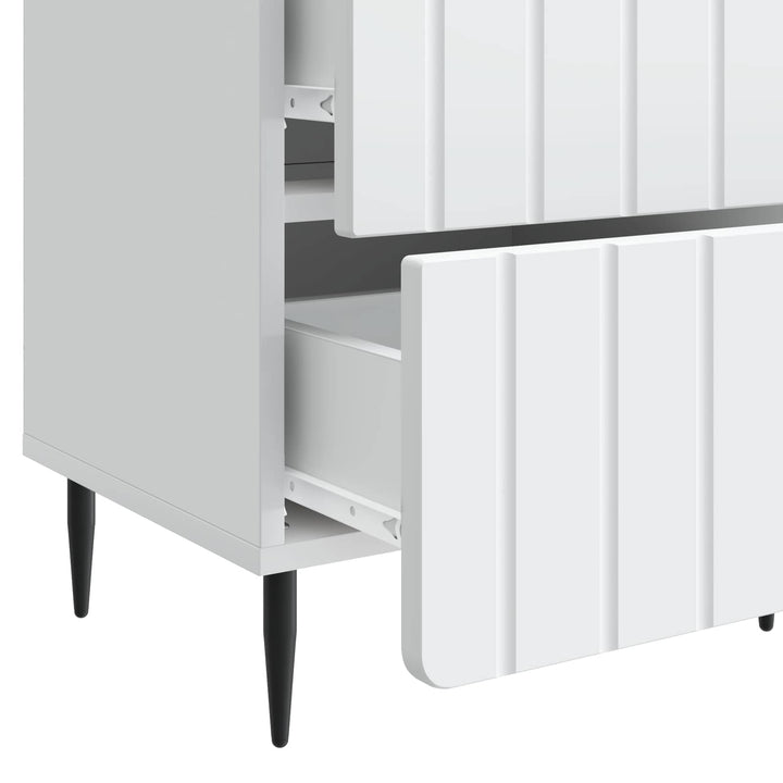 Natskab 2 pcs Hvid 43 x 34,5 x 49,5 cm Konstrueret træ
