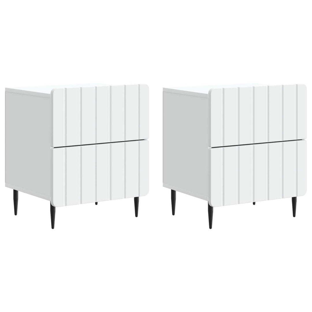 Natskab 2 pcs Hvid 43 x 34,5 x 49,5 cm Konstrueret træ