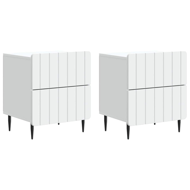 Natskab 2 pcs Hvid 43 x 34,5 x 49,5 cm Konstrueret træ