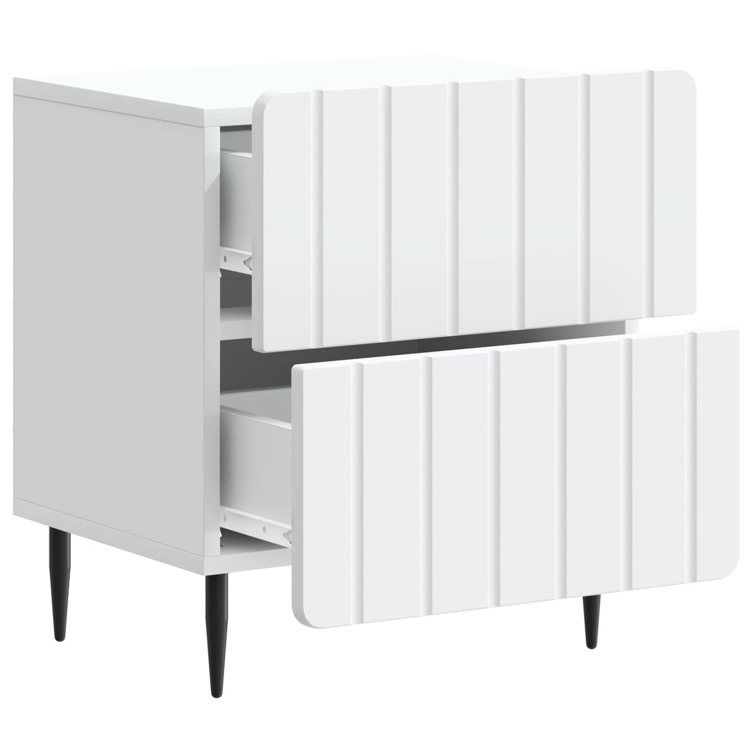 Natskab 2 pcs Hvid 43 x 34,5 x 49,5 cm Konstrueret træ