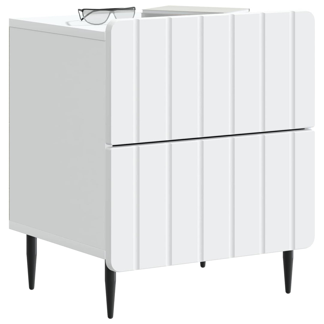 Natskab 2 pcs Hvid 43 x 34,5 x 49,5 cm Konstrueret træ