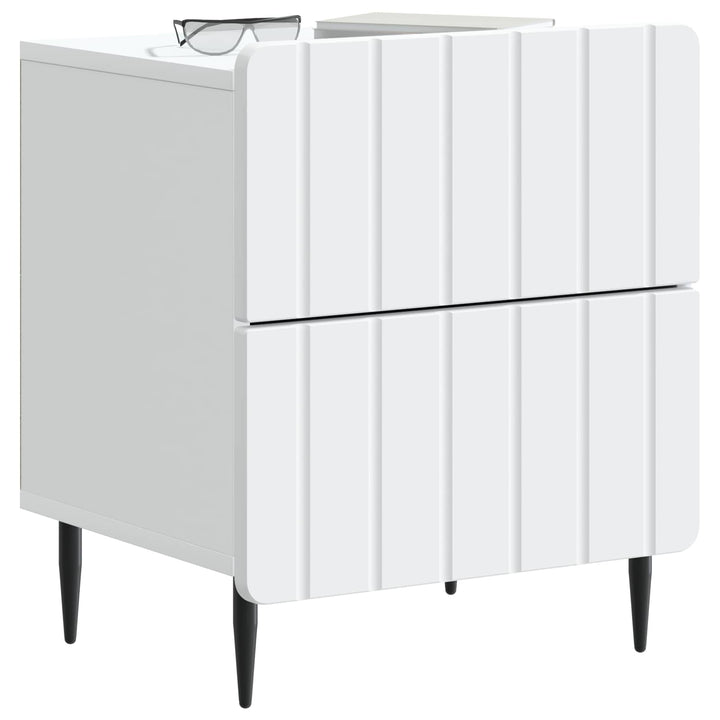 Natskab 2 pcs Hvid 43 x 34,5 x 49,5 cm Konstrueret træ