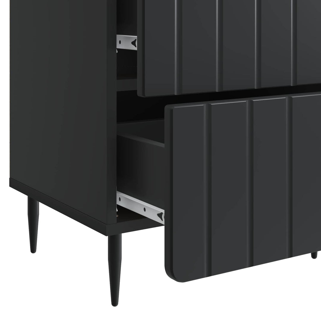 Natskab 2 pcs Sort 43 x 34,5 x 49,5 cm Konstrueret træ
