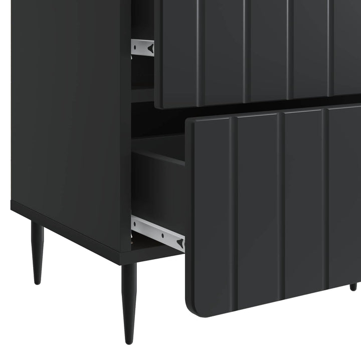Natskab 2 pcs Sort 43 x 34,5 x 49,5 cm Konstrueret træ