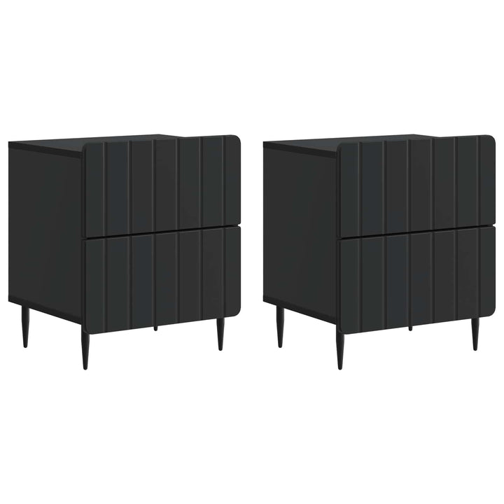 Natskab 2 pcs Sort 43 x 34,5 x 49,5 cm Konstrueret træ