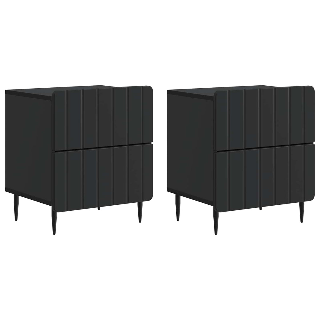 Natskab 2 pcs Sort 43 x 34,5 x 49,5 cm Konstrueret træ