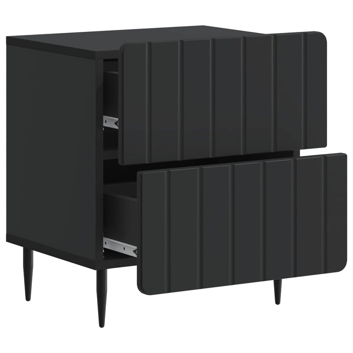 Natskab 2 pcs Sort 43 x 34,5 x 49,5 cm Konstrueret træ