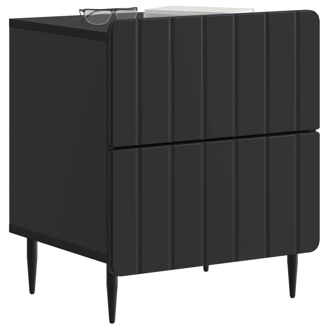Natskab 2 pcs Sort 43 x 34,5 x 49,5 cm Konstrueret træ