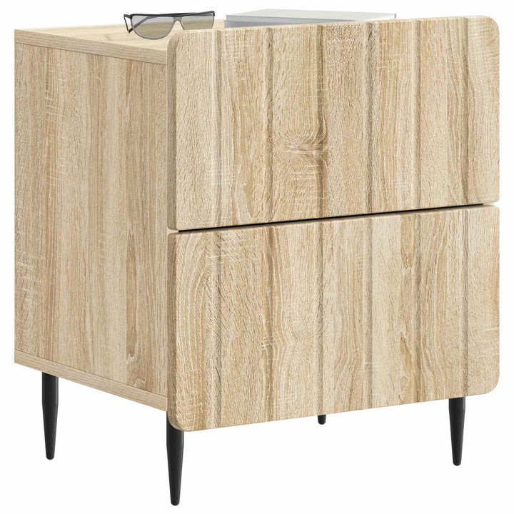 Natskab 2 pcs Sonoma-eg 43 x 34,5 x 49,5 cm Konstrueret træ