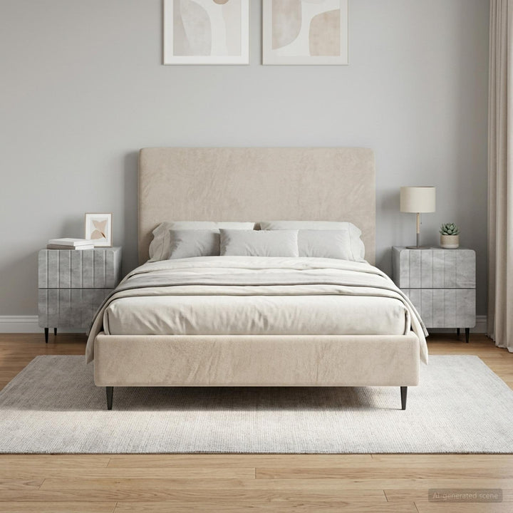 Natskab 2 pcs Betongrå 43 x 34,5 x 49,5 cm Konstrueret træ
