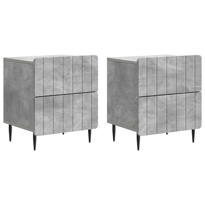 Natskab 2 pcs Betongrå 43 x 34,5 x 49,5 cm Konstrueret træ